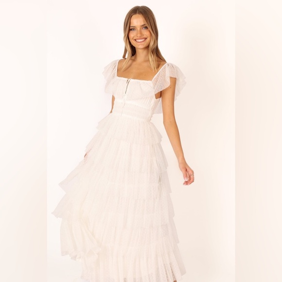 PETAL & PUP BELLE MAXI DRESS - OFF WHITE M B1962 - Picture 2 of 11